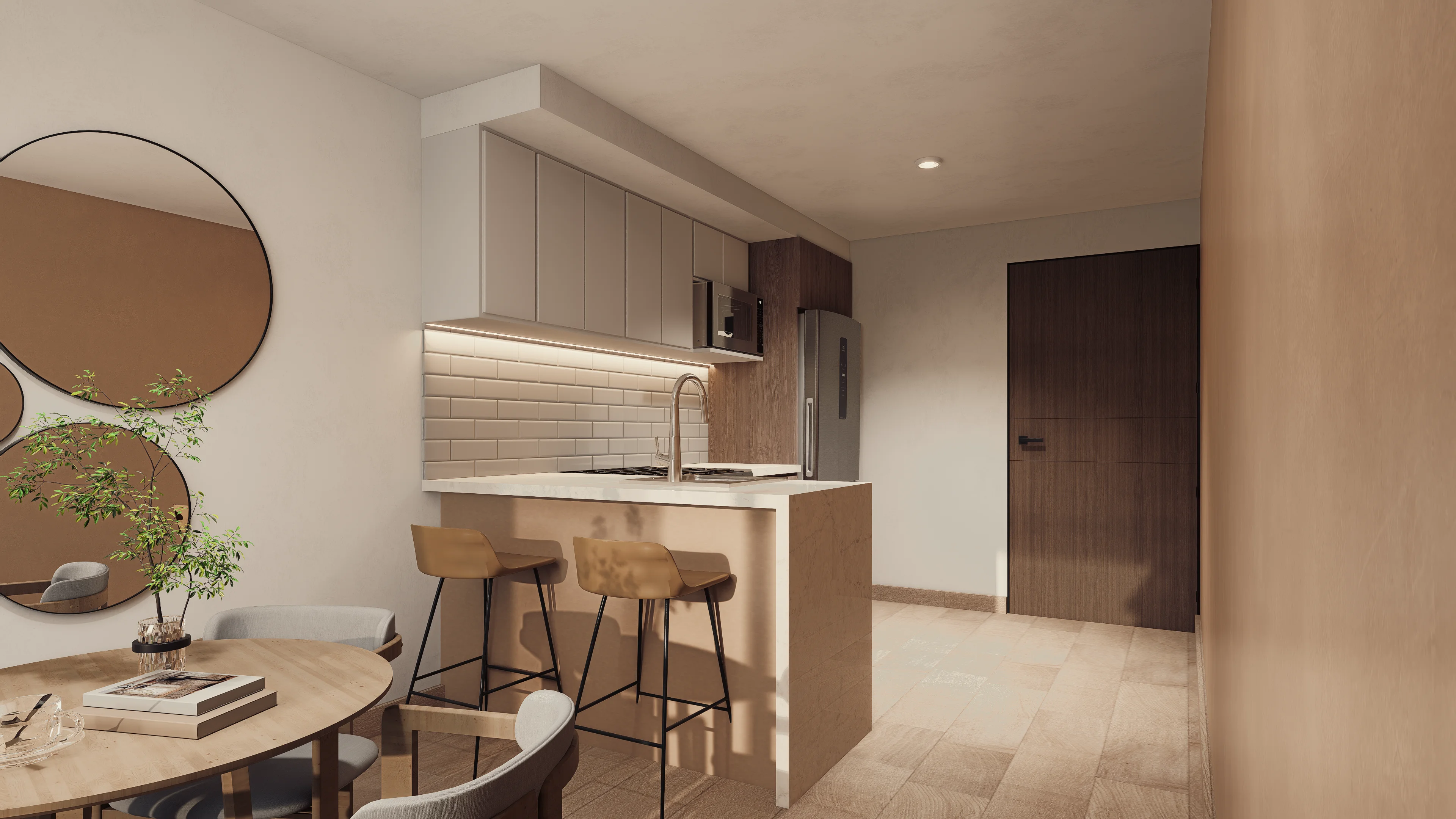 Cocina de apartamento de 2 dormitorios