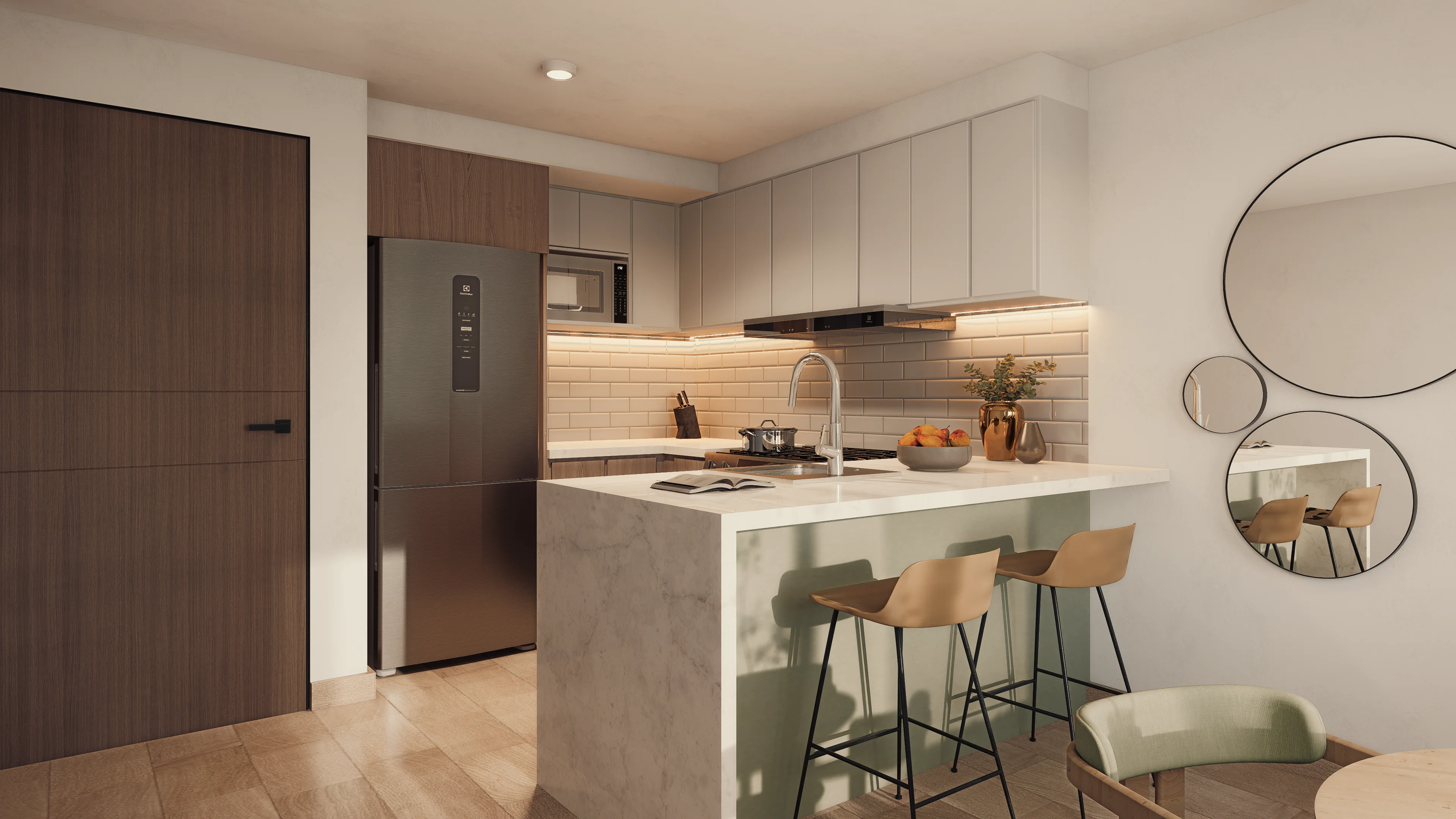 Cocina de apartamento de 3 dormitorios