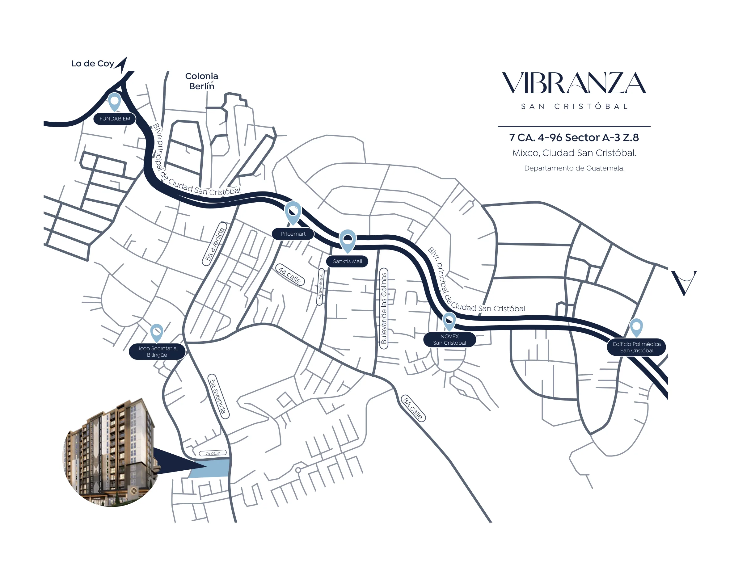 Mapa de Vibranza en Ciudad San Cristóbal, 7 Calle 4-96, Sector A-3, Zona 8 Mixco